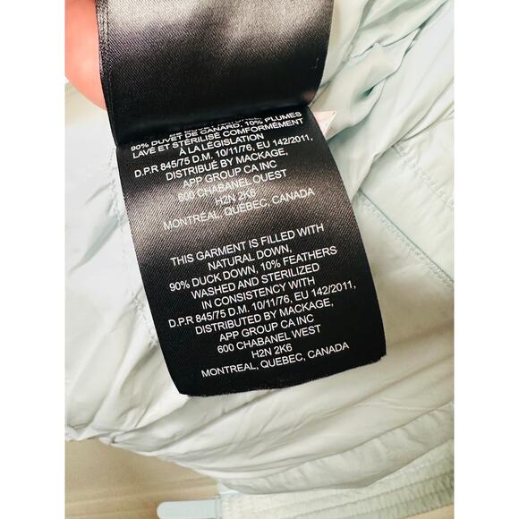 MACKAGE Women's Tessy Light Blue Drawcord Hem Pockets Duck Down Jacket Size XS - Picture 10 of 10